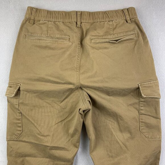 Uniqlo Mens Pants Small 27-30 Beige Tan Cargo Tapered Drawstring Cotton Spandex - Picture 9 of 10